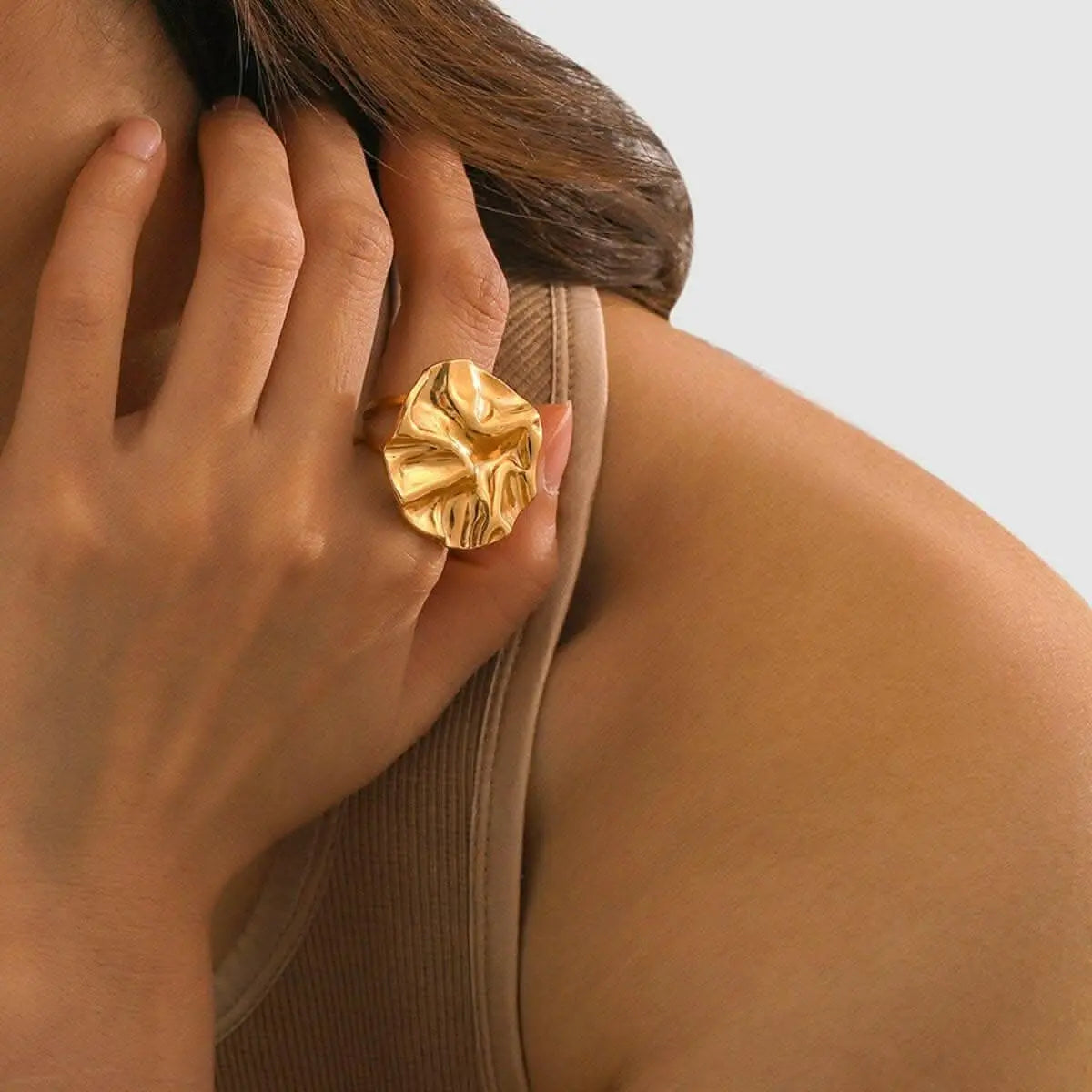 Elegant 18K gold open ring - Love Salve